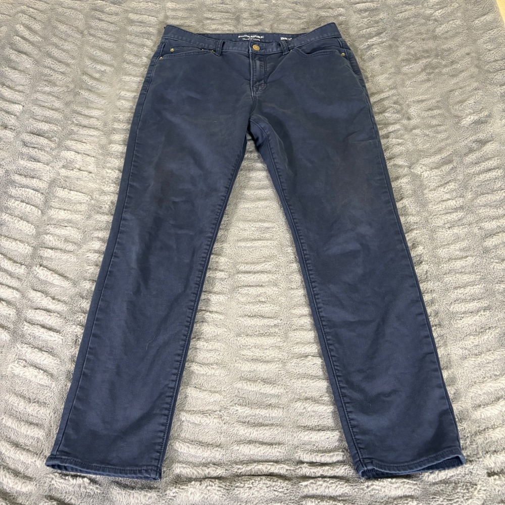 Banana Republic Travel Jean Mens 33x30 Slim Fit Navy Blue Cotton Stretch Pants